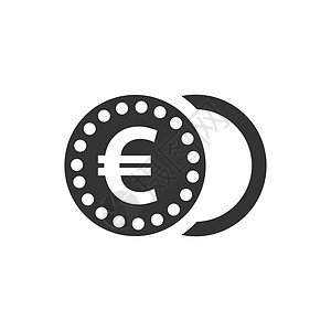 欧元硬币图标 精心设计的矢量EPS文件图片