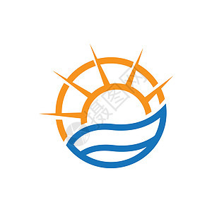 日落标志图片艺术太阳海洋橙子热带旅行日出假期标识海浪背景图片