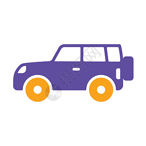 SUV 汽车平面矢量字形图标隔离运动车轮旅行驾驶吉普车发动机插图运输冒险车辆图片