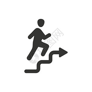 商业成功图标楼梯商务职业生涯跑步人士背景图片