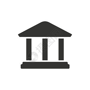 银行金融图标插图经济法庭建筑银行业鼠兔背景图片