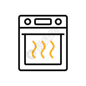 电烤箱矢量平面图标 厨房标志图片