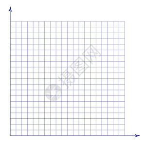 网格纸 数学图 具有 x 轴和 y 轴的笛卡尔坐标系 带有彩色线条的方形背景 学校教育的几何图案 透明背景上的内衬空白测量图表项图片