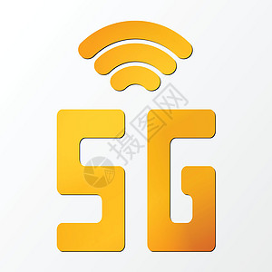 矢量金色图标网络标志 5G 极简主义风格的 5g 互联网技术符号 业务信息图表 创意商业概念横幅工作流布局的矢量模板设计收音机天图片