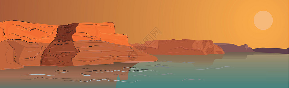 矢量图阳光热带骆驼海浪荒野自由假期晴天地平线艺术图片