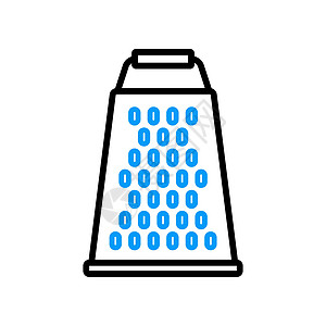 餐器刨丝器矢量平面图标 厨房电器标志插画