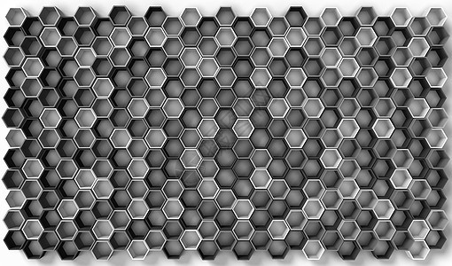 白色背景上六边形实体的 3d 渲染图像插图蜂蜜蜂窝马赛克创造力商业控制板艺术墙纸多边形背景图片
