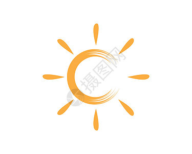 太阳标志矢量 ico棕榈天空海浪海滩商业标识插图晴天射线日落图片