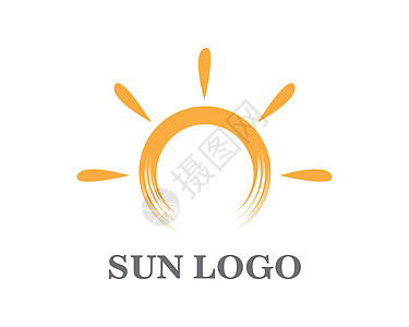 太阳标志矢量 ico海滩天空公司地平线插图日落标识晴天海浪射线图片