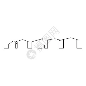 住宅建筑概念的连续线条图标志符号建筑矢量插图简单房子城市绘画公寓标识不动产市场艺术建筑学财产背景图片