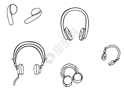 不同的耳机设置手绘它制作图案图片