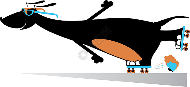 漫画狗溜冰鞋它制作图案图片