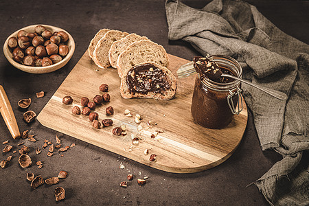 维嘉巧克力扩散异国甜点饮食蜂蜜巧克力早餐可可木头奶油榛子图片