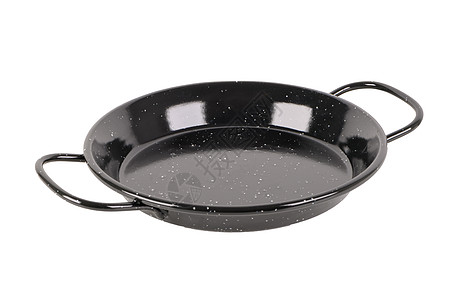 西班牙语西班牙辣椒锅灼烧白色黑色炊具金属食品水平炒锅平底锅煎锅图片