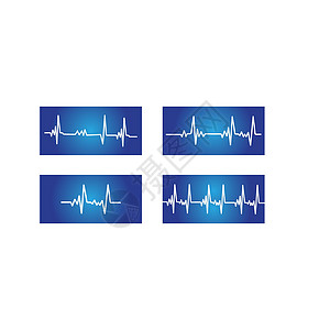 设置心脉标志模板矢量符号韵律医院速度海浪健康监视器图表脉冲心脏心脏病学图片