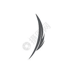 羽毛标志模板矢量符号航班动物翅膀羽化黑色标识书法插图草图墨水图片