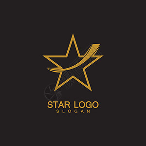 具有黑色背景的优雅风格的金星标志矢量精英品牌插图身份商业领导者星星俱乐部成功团体图片