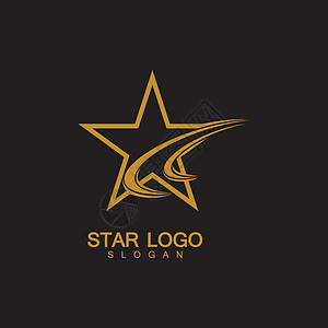 具有黑色背景的优雅风格的金星标志矢量星星导演俱乐部艺术推广商业领导者公司团体品牌图片