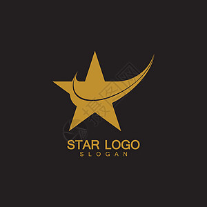 具有黑色背景的优雅风格的金星标志矢量字体公司导演推广俱乐部精英标识团体插图身份背景图片