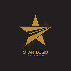 具有黑色背景的优雅风格的金星标志矢量成功团体插图品牌字体导演推广标识商业星星背景图片