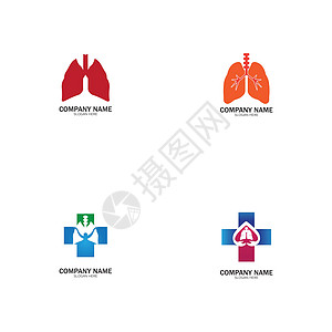 肺部保健标志模板 会徽 设计理念 创意符号 图标 矢量图插图科学解剖学癌症技术器官诊所公司身体诊断图片