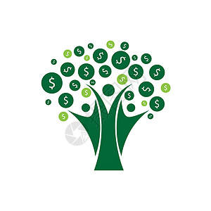 金钱树繁荣符号日志插图环境艺术植物现金生长金融标识白色绿色图片