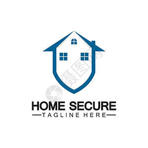 家庭安全标志智能房屋标志设计 家庭保护标志设计模板 矢量盾牌和房子标识图建筑学控制服务警卫互联网网络公寓电脑技术插图图片