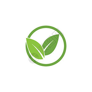 叶标志模板矢量符号植物绿色环境生长装饰品生物生态叶子插图背景图片