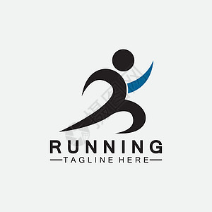 跑步人标志符号矢量图解设计 健康跑马拉松运动员短跑矢量日志运动插图竞赛训练标识男人男性优胜者锻炼赛跑者图片
