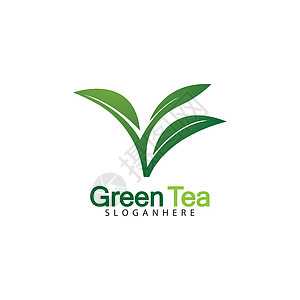 基于白色背景矢量图像的绿茶叶标志矢量图标插画设计生活艺术生态草本植物叶子食物商业饮料杯子身份图片