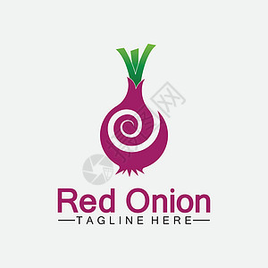 红洋葱标志矢量图标插画设计模板蔬菜香料紫色营养饮食标识烹饪花园食物美食背景图片