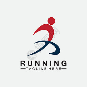 跑步人标志符号矢量图解设计 健康跑马拉松运动员短跑矢量日志运动速度行动优胜者赛跑者插图竞赛训练男性冠军图片