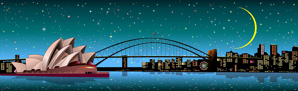 悉尼市繁星点点的夜晚图片