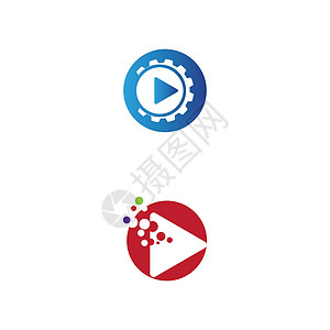 播放徽标模板矢量 ico网络视频记录玩家按钮公司标识商业互联网技术图片