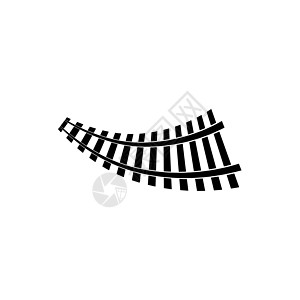 火车轨道矢量图标设计模板货运栏杆过境铁路交通波浪状收藏机车曲线插图图片