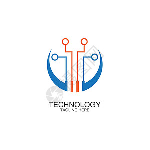 电路技术标志矢量圆圈活力标识互联网插图公司工业身份蓝色网络图片
