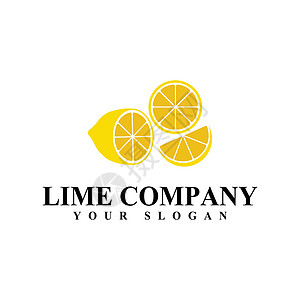 新鲜柠檬酸橙标志矢量模板果汁柠檬食物标识水果热带插图叶子图片