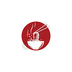 面条标志模板矢量符号食物美食午餐送货筷子拉面酒吧餐厅菜单标识背景图片
