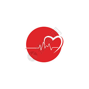 心脏脉搏标志模板矢量符号心脏病学海浪曲线医疗插图心电图有氧运动监视器药品生活图片