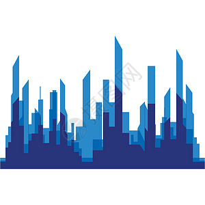 现代城市天际线 城市剪影 平面设计中的矢量图解建筑学房子场景摩天大楼地平线市中心横幅景观商业财产图片