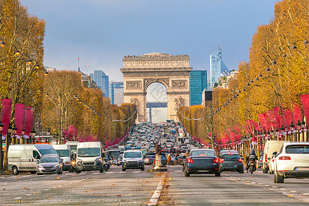 著名的巴黎和冠军街道纪念馆大街旅行天空入口胜利历史地标图片