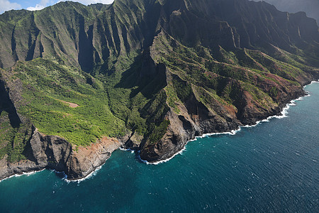 Kauai海岸景观旅行旅游热带假期直升机风景海滩悬崖海洋天线图片