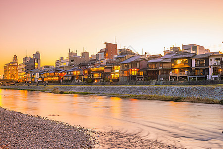 日本京都吉翁城市建筑学旅行景观餐厅地标历史天空房子河岸图片