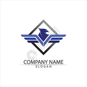 猎鹰标志模板 vecto公司盔甲身份商业翅膀金子标签航班星星标识图片