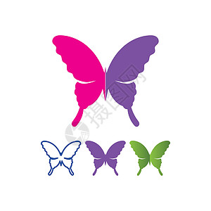 矢量蝴蝶概念简单彩色图标标志矢量动物昆虫保健飞行卫生温泉女性皮肤化妆品网络商业瑜伽图片