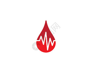 血液标志模板药品疾病捐款线条贴纸心电图曲线手术插图脉冲图片
