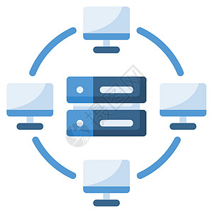 数据中心图标设计平面颜色样式图片