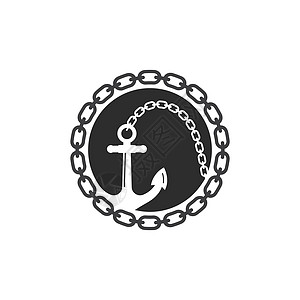 锚链图标矢量插图设计身份航行海军古董港口徽章金属锚地商业公司图片