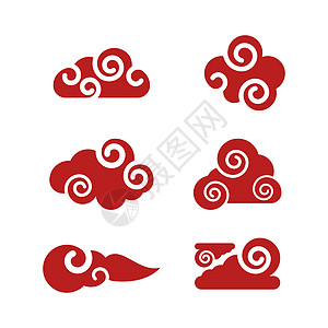 中国云模板矢量 ico节日装饰品天气插图月亮漩涡文化涂鸦天空标识图片