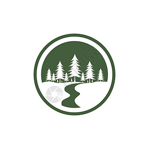 森林矢量图标设计它制作图案场景植物松树环境冒险旅游旅行插图季节顶峰图片